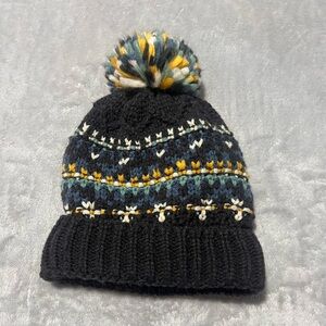 Kids Zara Grey with blue and yellow knit Beanie hat